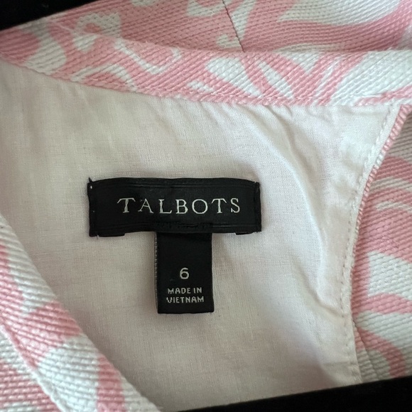 Talbots Pink and White Patterned Midi Dress - Picture 3 of 3
